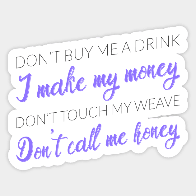 Don't Call Me Honey (Purple) - Kesha Cruise 2019 Sticker by JessieDesign